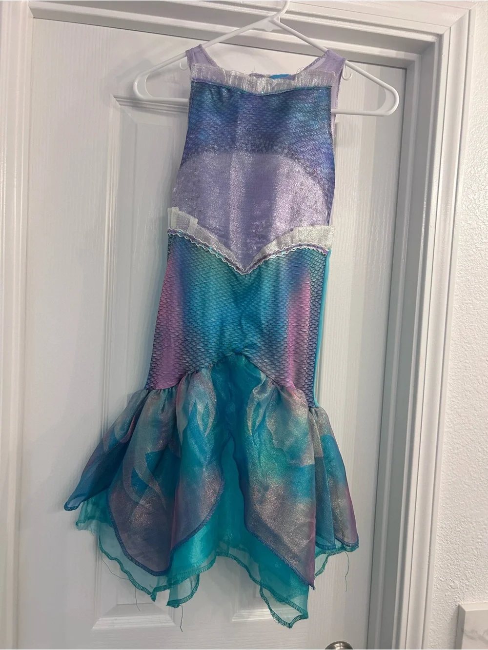 Disney Girls Purple Teal Mermaid Dress Costume